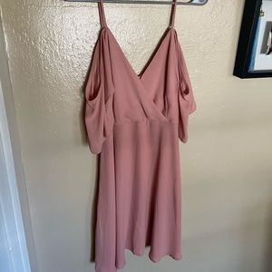 Lulu’s blush pink chiffon dress